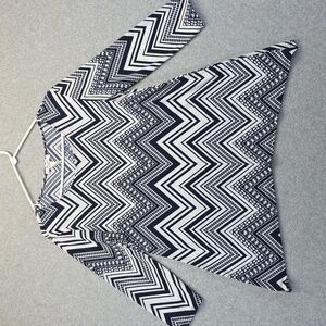 Rue Juju Blue and White Chevron Top